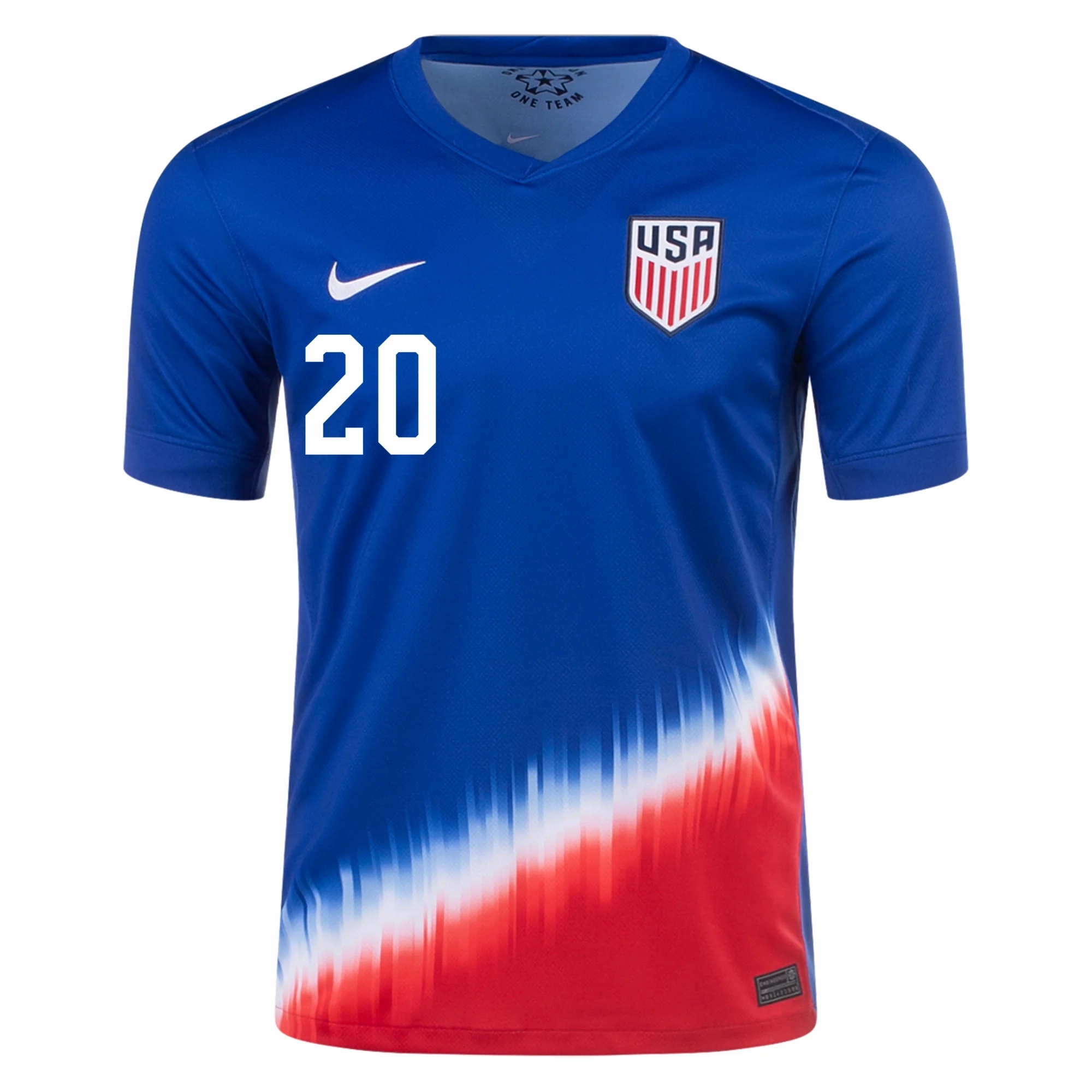 Nike Mens United States Folarin Balogun Away Jersey 24/25 (Old Royal/Sport Red) Breath Fit