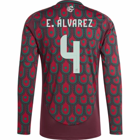 adidas Mens Mexico Edson ??lvarez Home Long Sleeve Jersey 24/25 (Multicolor) Under Layer