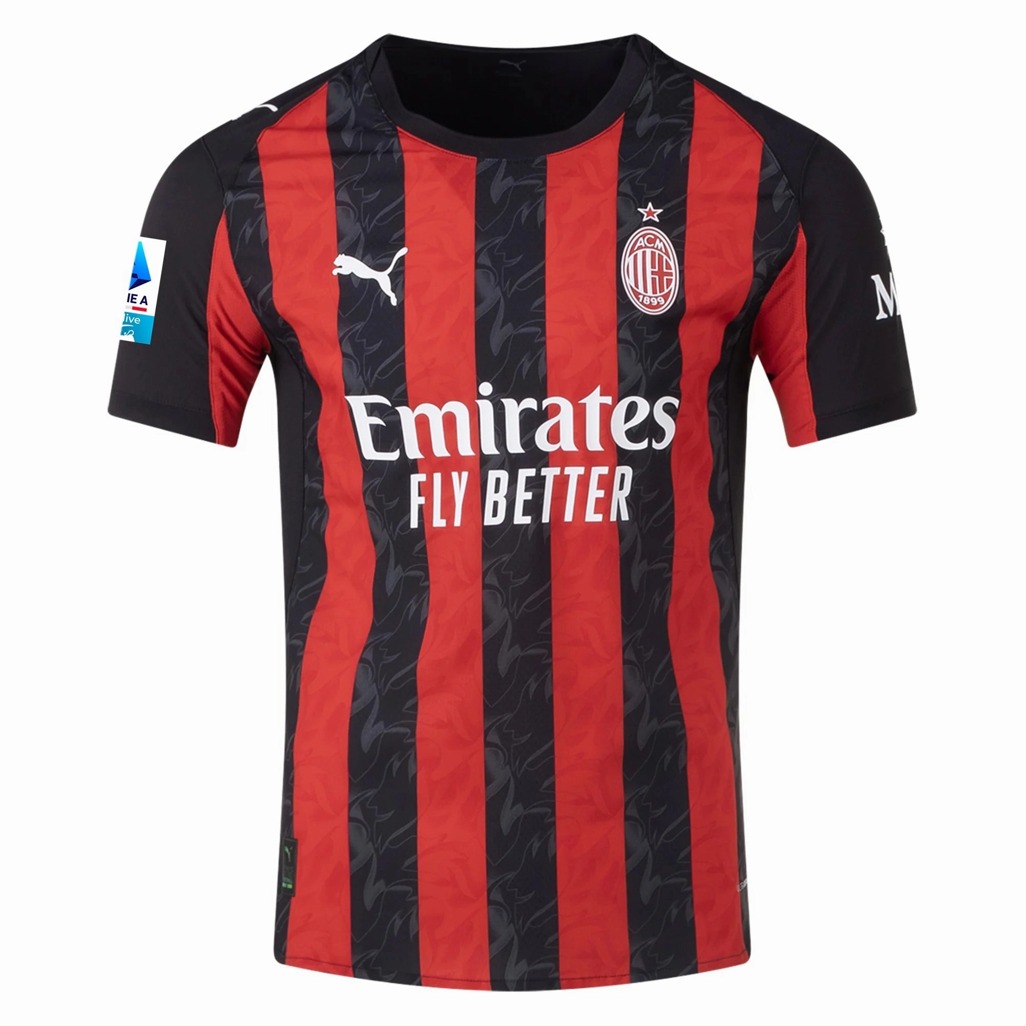 Natural motion Daily Comfort Puma Gabbia Men's AC Milan Authentic Home Jersey 25/26 w/ Seria A Patch (Red/Black)