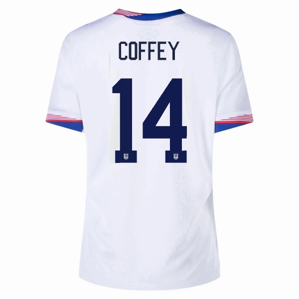 Nike Womens United States Sam Coffey Home Jersey 24/25 (White) Gripped Hem Technology Speed Comfort