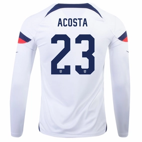 Minimal Detail Nike United States Kellyn Acosta Home Long Sleeve Jersey 22/23 (White/Loyal Blue)