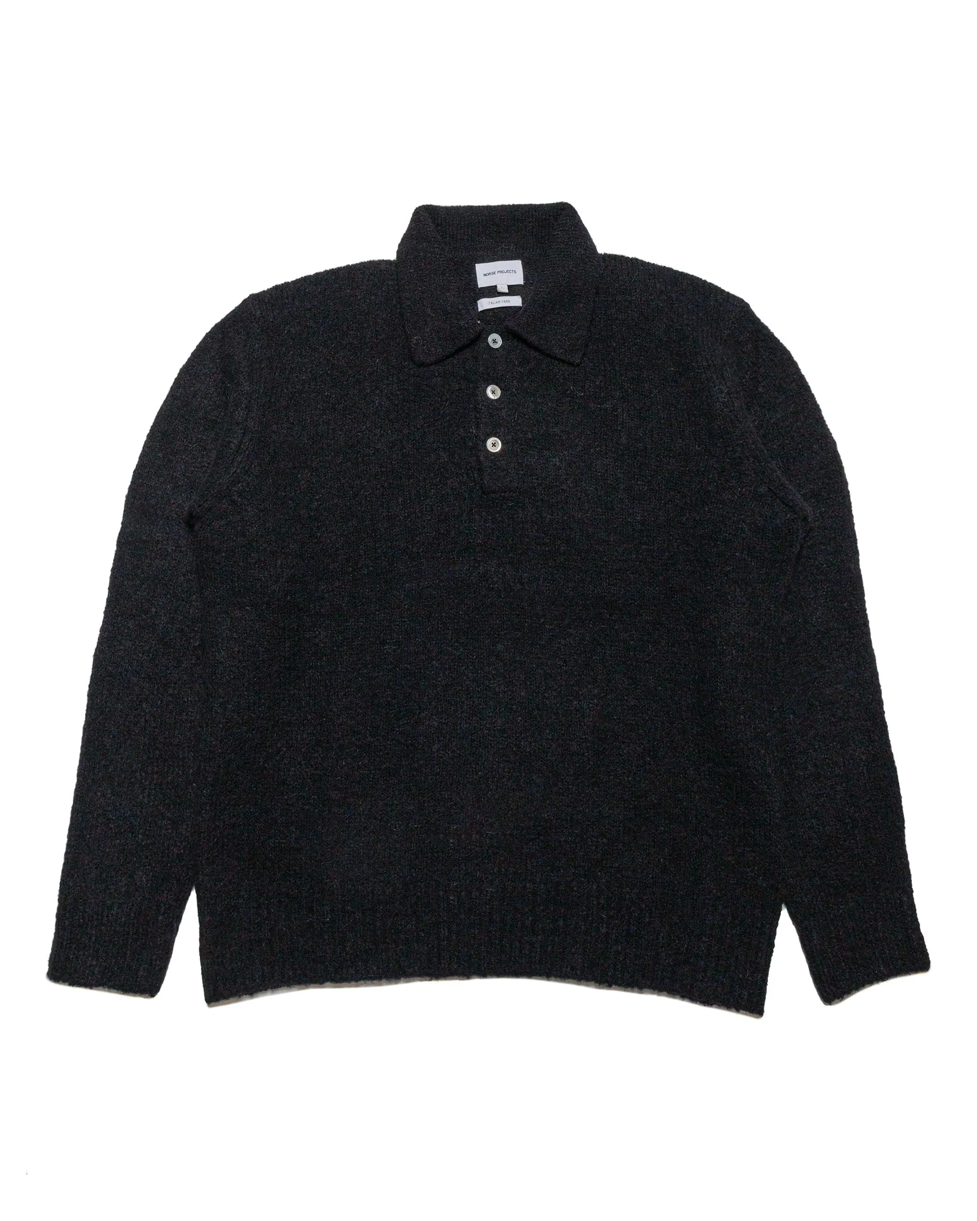 Norse Projects Rasmus Relaxed Brushed Polo Black Limited Edition