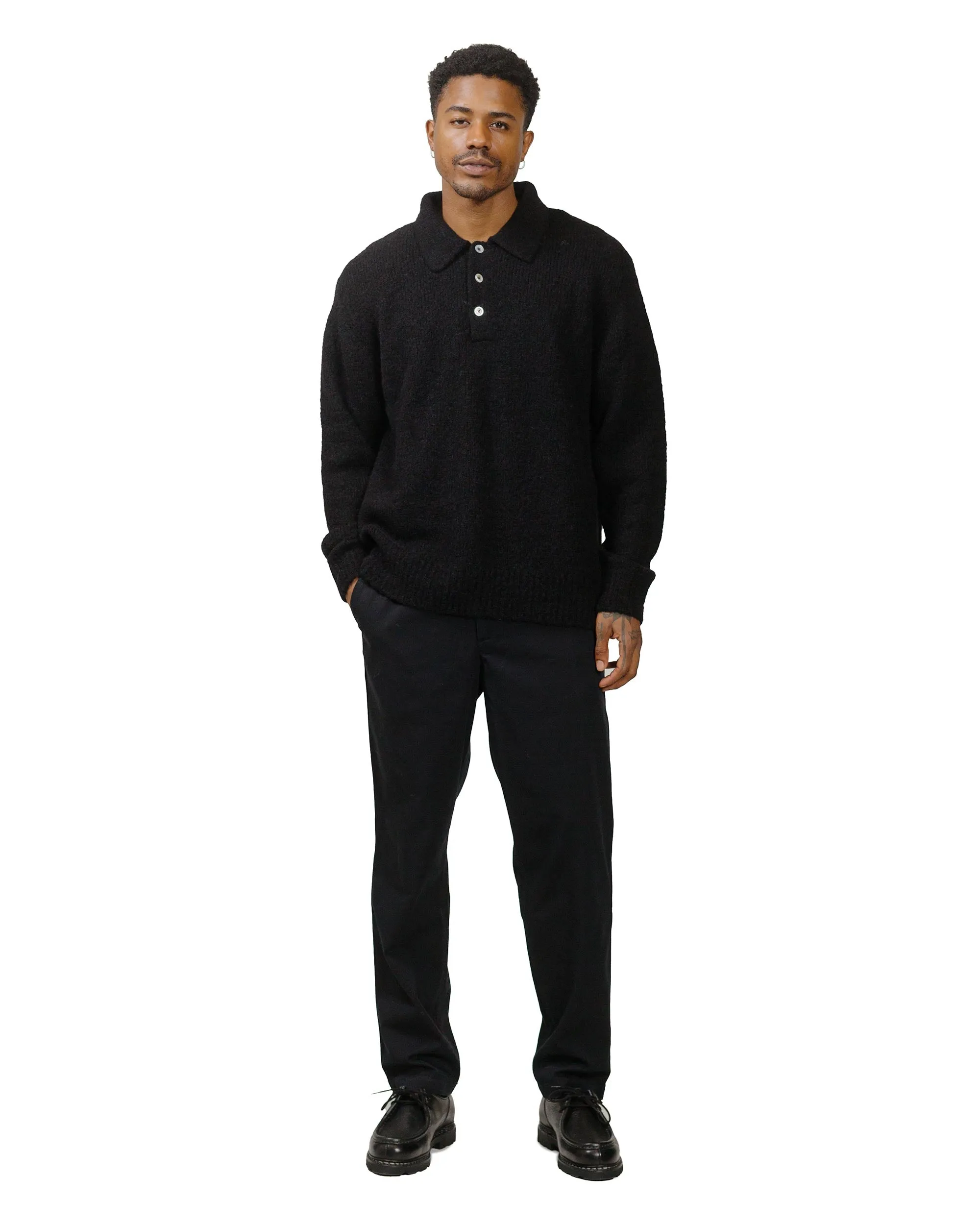 Layer Minimal product ethnic authenticity Norse Projects Rasmus Relaxed Brushed Polo Black