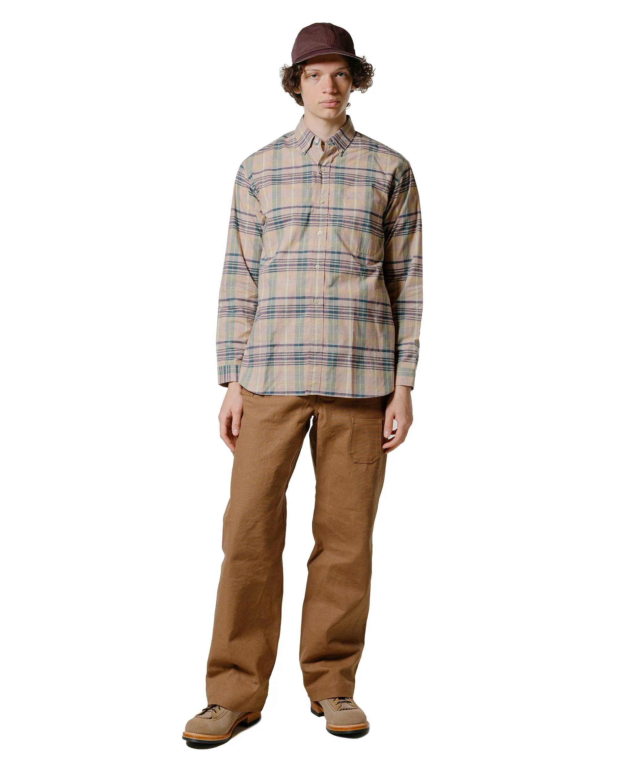 Tuckable Hem Warehouse Lot. JG-16 The King of Madras Shirt Salmon