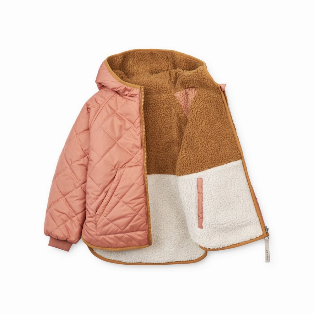 Liewood Jackson Reversible Jacket, Tuscany Rose Mix Minimal Detail Moisture Managing Layer