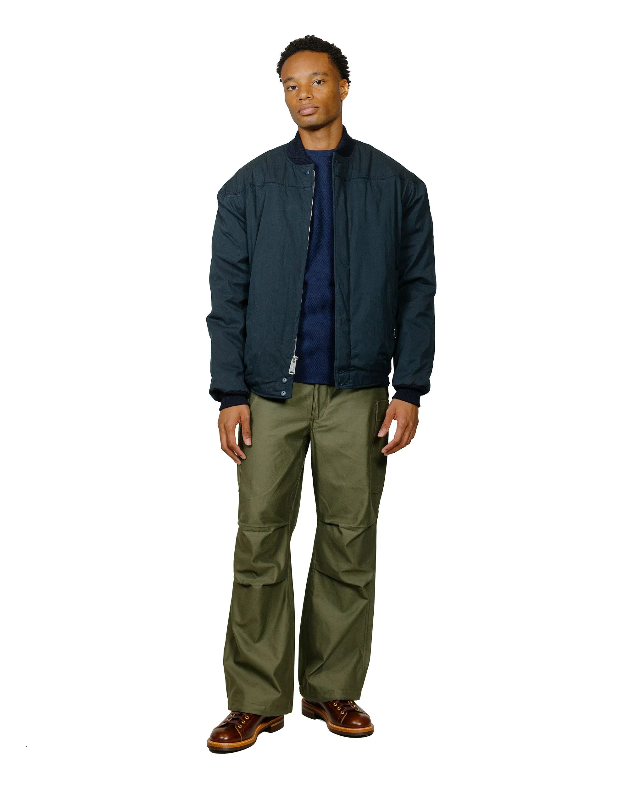 The Real McCoy's MC22109 U.S. Army Military Thermal Shirt Navy Temperature Control Fabric Seamless Edging
