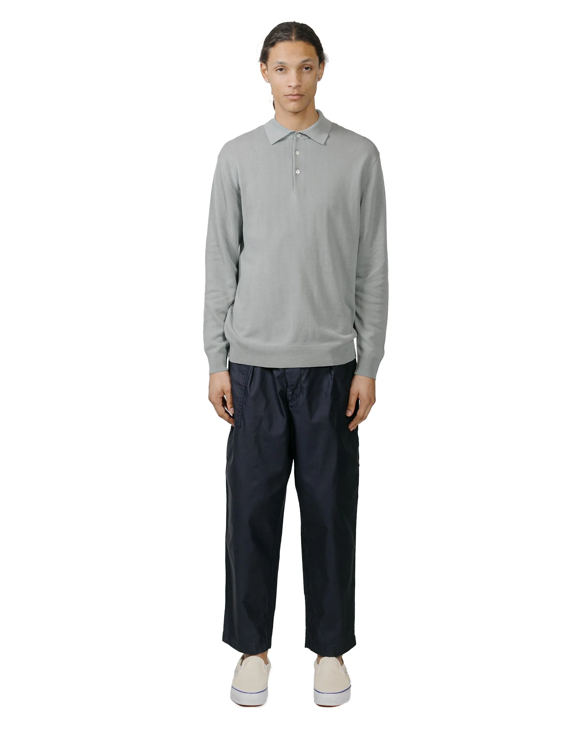 product label information Embroidered Logo Beams Plus Knit Polo 12G Ice Blue