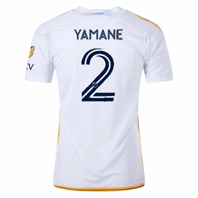 Cooling mesh adidas LA Galaxy Miki Yamane Home Jersey w/ MLS   Apple TV Patches 24/25 (White/Yellow/Navy)