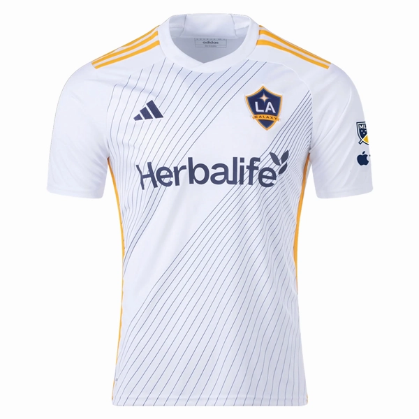 adidas LA Galaxy Miki Yamane Home Jersey w/ MLS   Apple TV Patches 24/25 (White/Yellow/Navy) Anti Snag Fabric