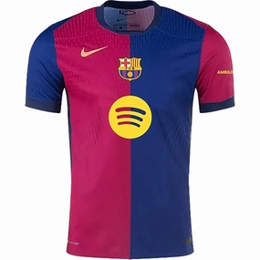 Abrasion Resistant Finish Unisex Fit Nike Barcelona Authentic New Sponsor Home Jersey 24/25 (Deep Royal/Noble Red)
