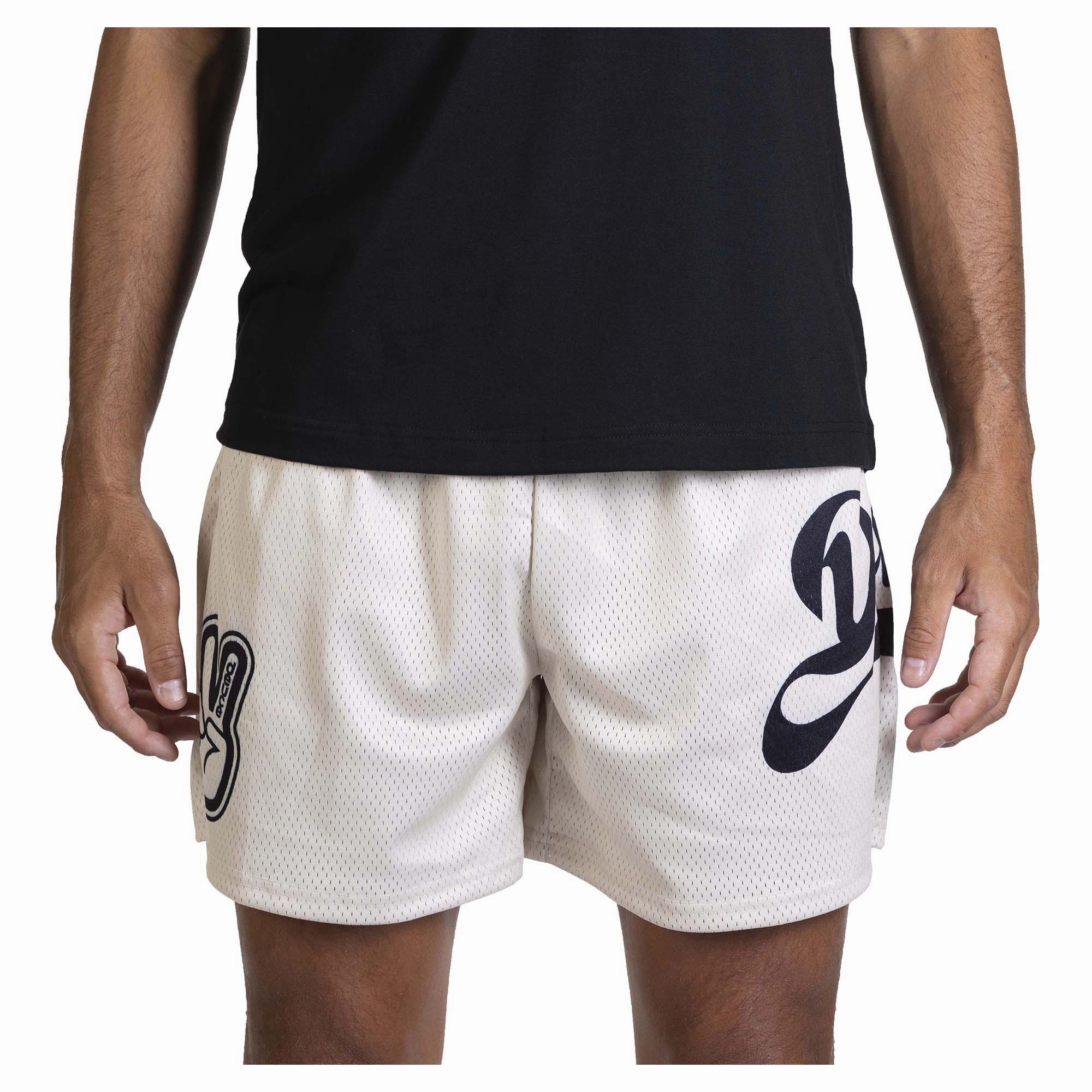 Men's Mesh Cursive Shorts Eco Friendly Material