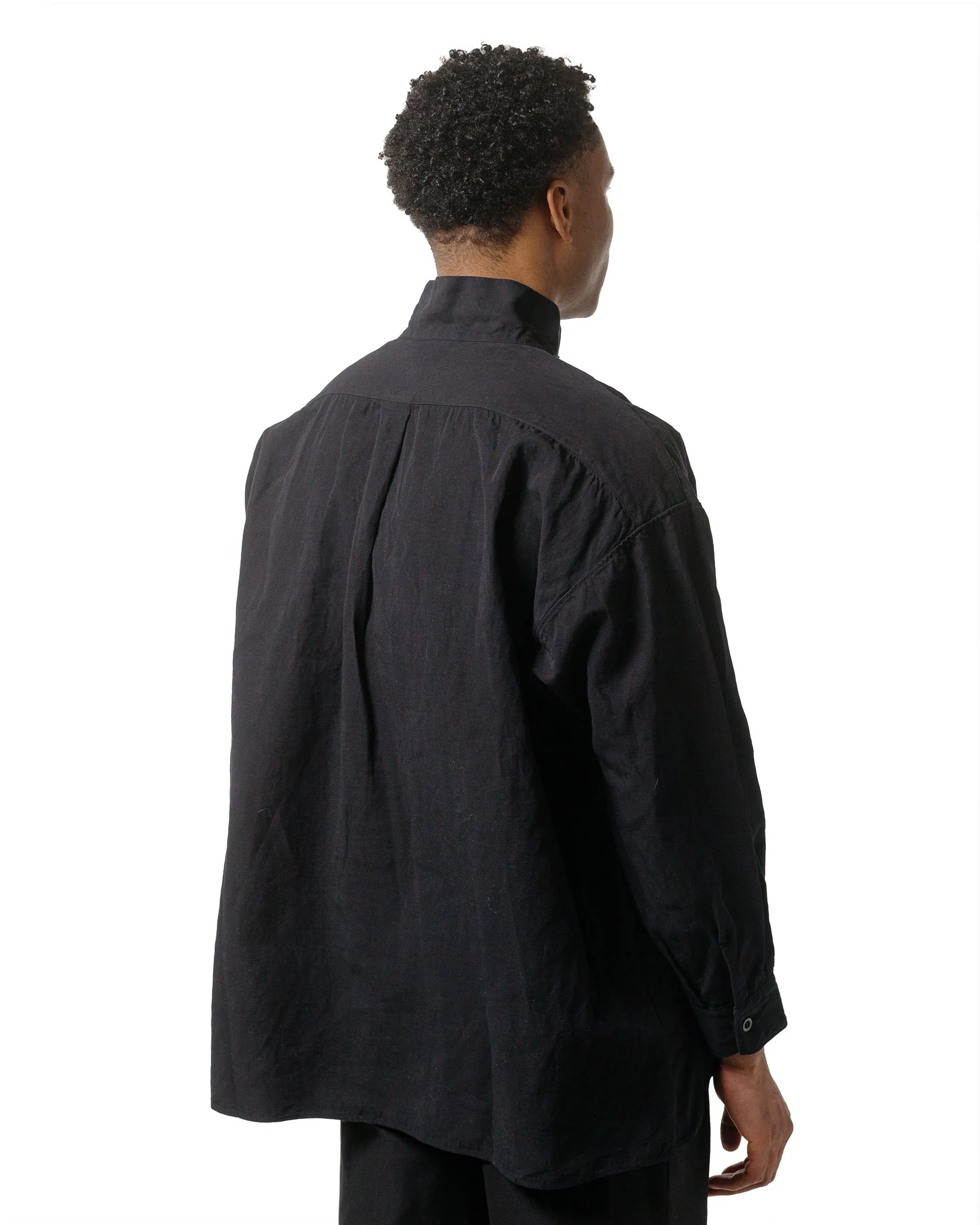 Daily Chic Simple Style KAPTAIN SUNSHINE Standcollar Smock Ink Black