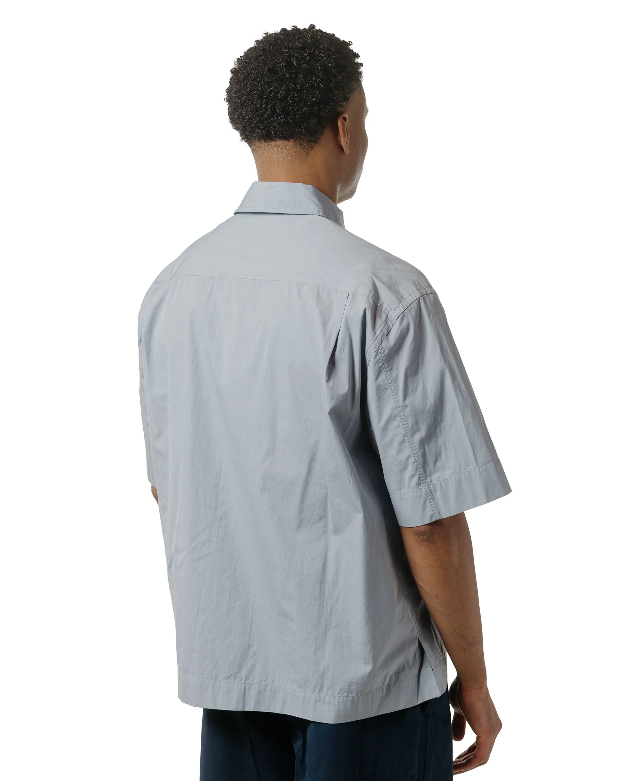 Fashion staples Youthful Vibe Margaret Howell Short Sleeve Flap Pocket Shirt Compact Cotton Plainweave Pewter