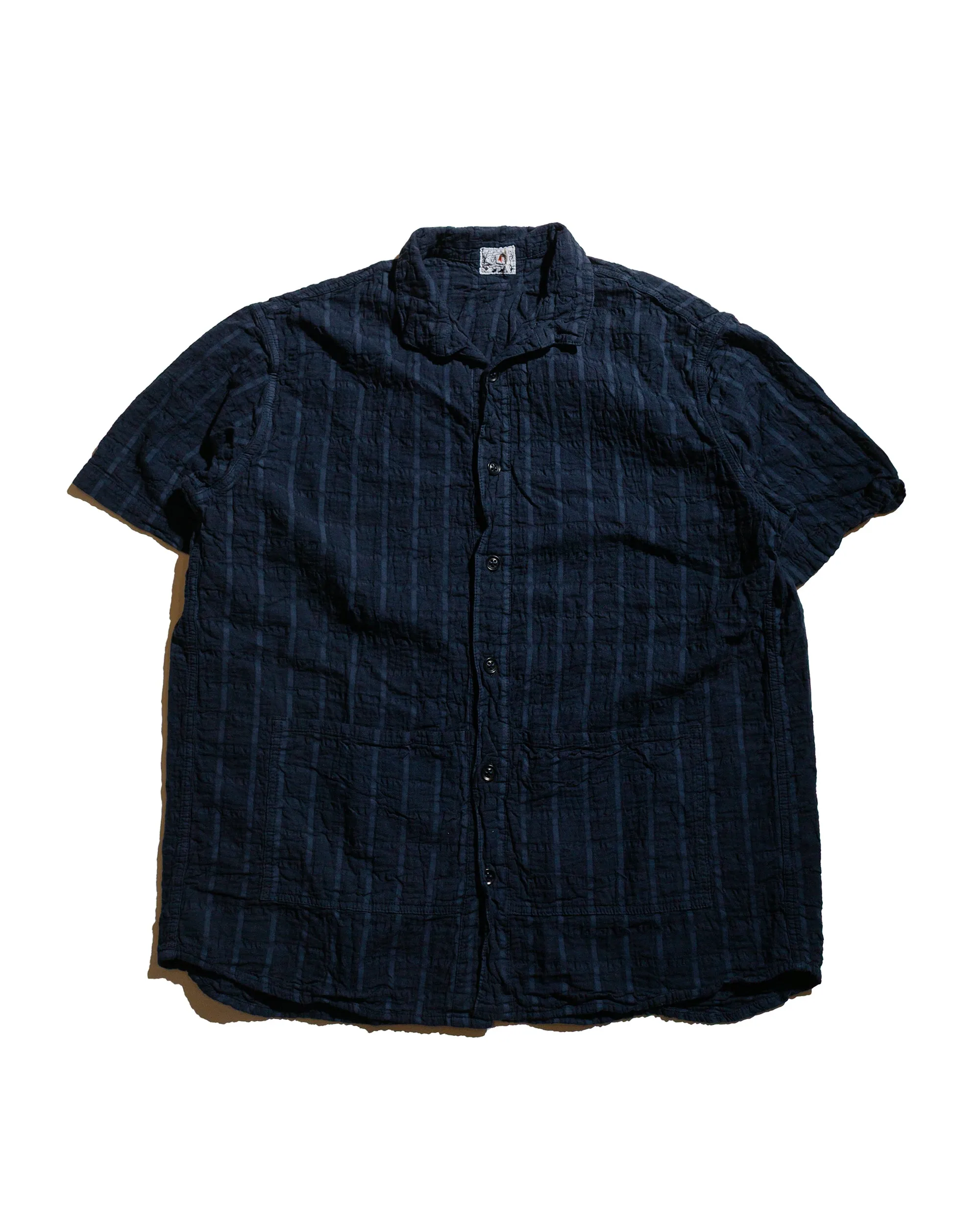 All-Weather Ready Tender Type 469 Short Sleeve Flipped Collar Shirt Airbag Cambric Hadal Blue