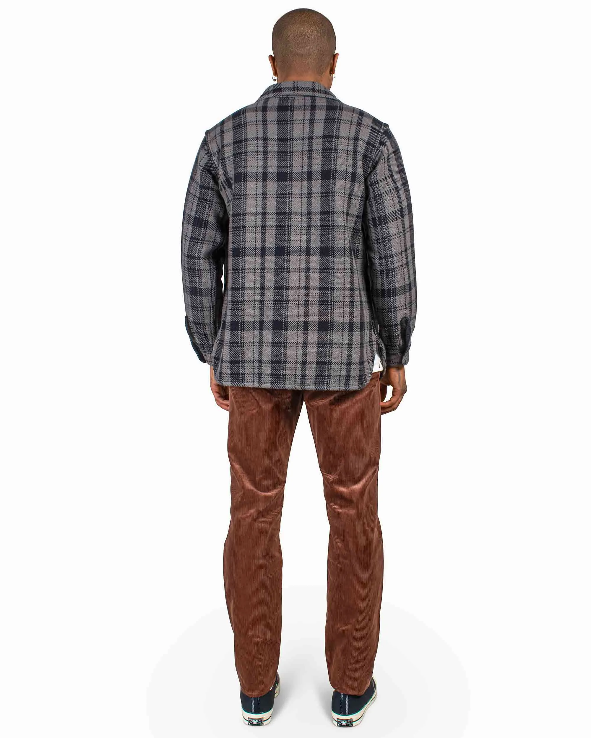The Real McCoy's MS22101 8HU Heavy Weight Flannel Shirt Grey Button front