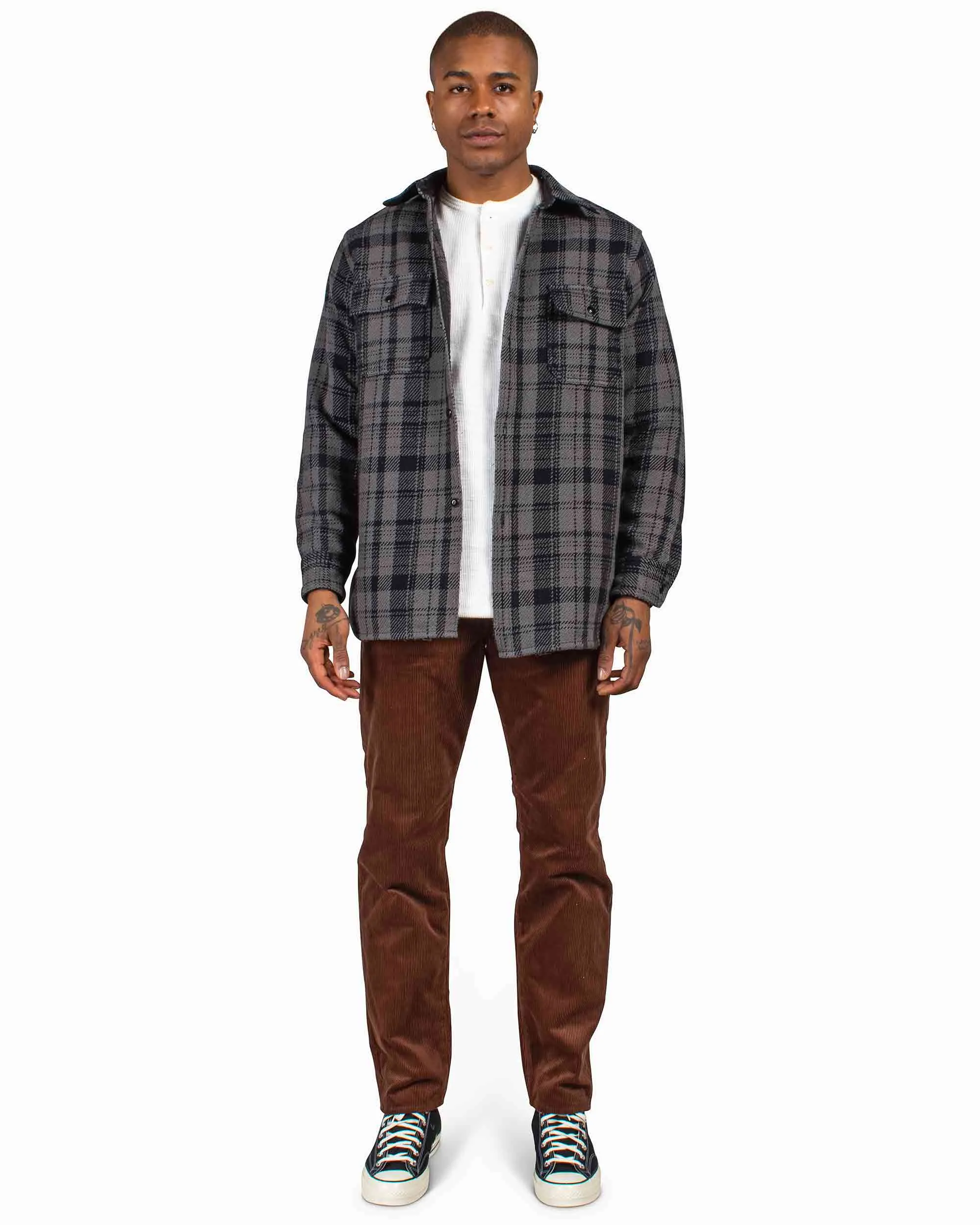 Graduation Ceremony The Real McCoy's MS22101 8HU Heavy Weight Flannel Shirt Grey