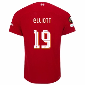 Nike Liverpool Authentic Harvey Elliott Vaporknit Match Home Jersey w/ Europa League Patches 23/24 (Red/White) Outdoor Ready No Pressure