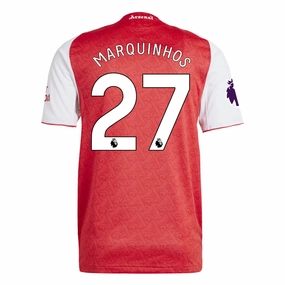 Rapid Fit adidas Marquinhos Arsenal FC Authentic Home Jersey 25/26 w/ EPL Patch (Better Scarlet/White