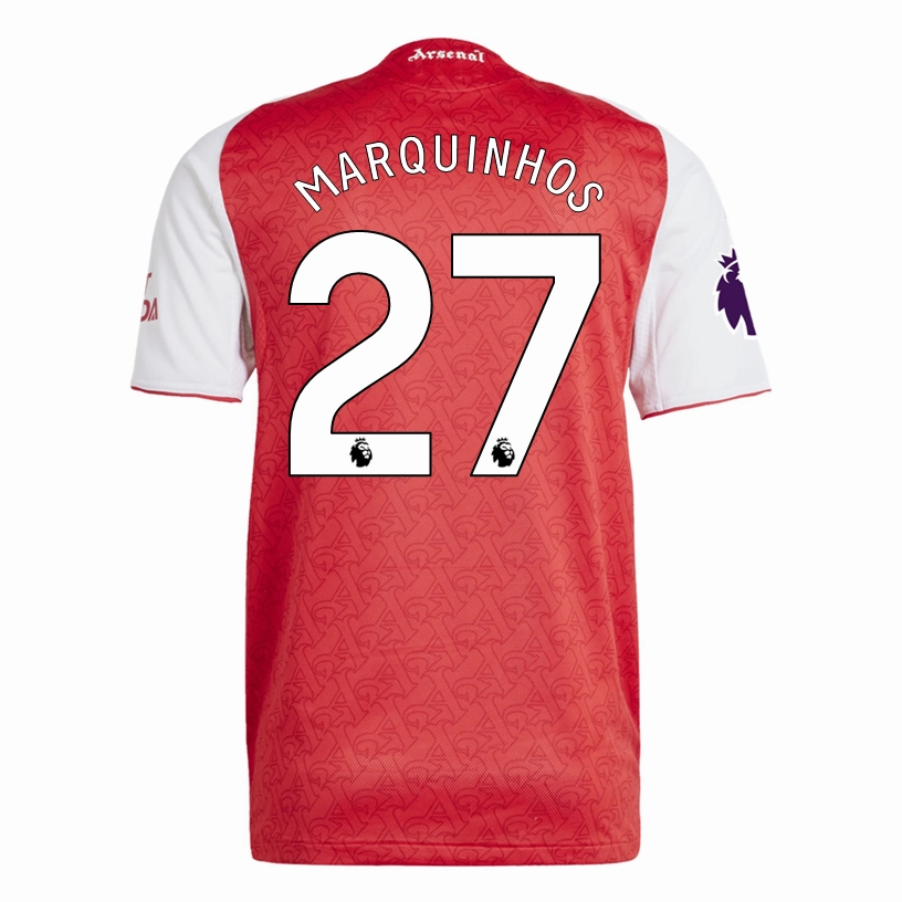 Rapid Fit adidas Marquinhos Arsenal FC Authentic Home Jersey 25/26 w/ EPL Patch (Better Scarlet/White
