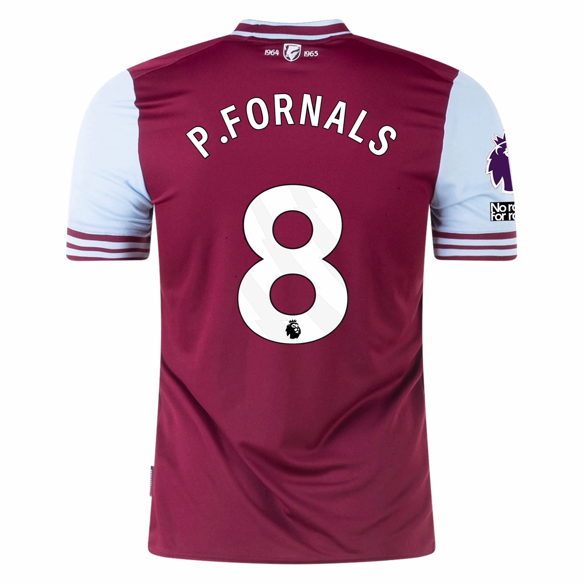 Ventilation Mesh Design Mesh Paneling Umbro West Ham Pablo Fornals Home Jersey w/ EPL   No Room For Racism Patches 24/25 (Maroon/Sky Blue)