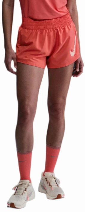 denim material swimming suit alternative Women's One Swoosh Dri-FIT Mid-Rise Brief-Lined Running Shorts