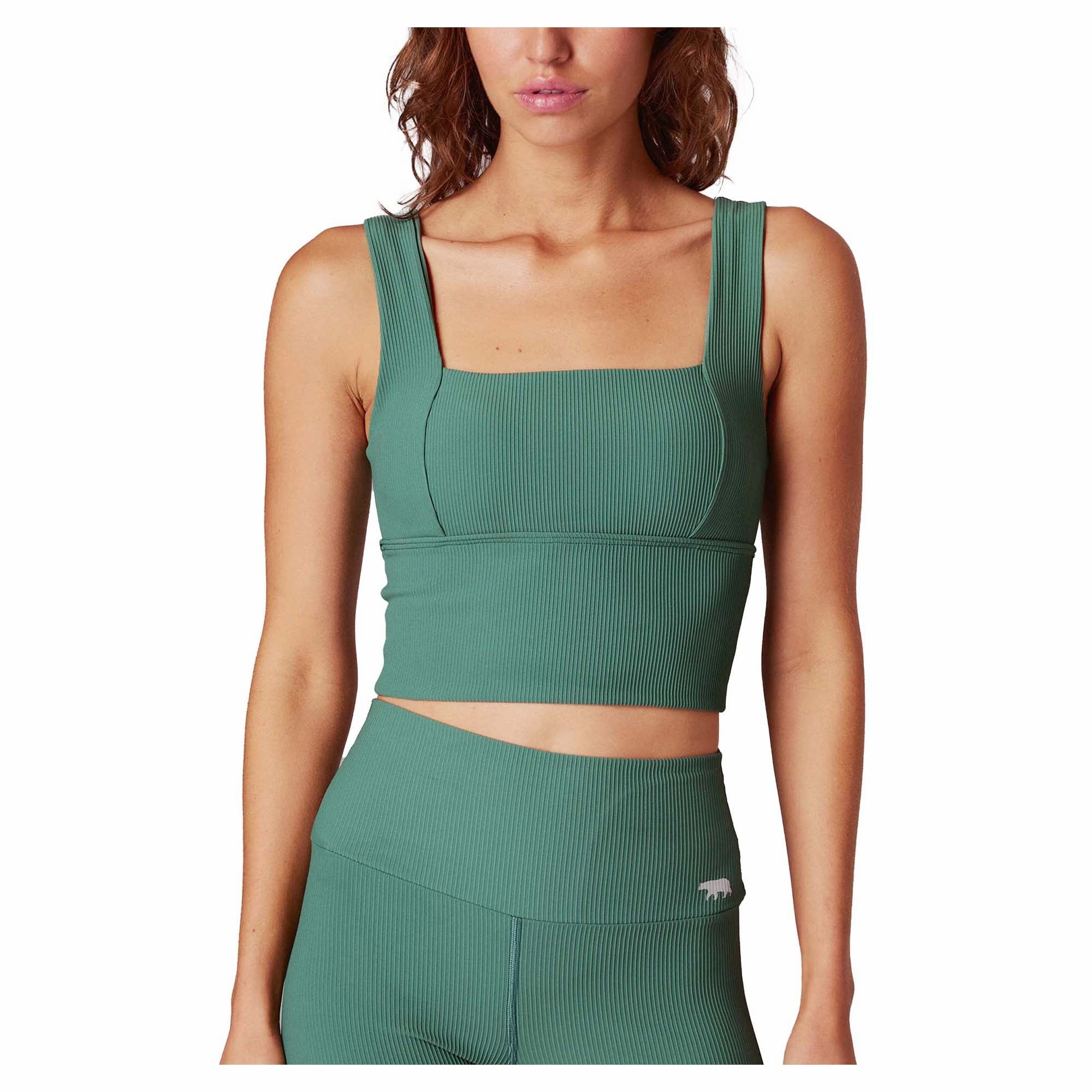 Women's Holy Grail Ribbed Push Up Mid Support Bra Tank popular in mountainous areas