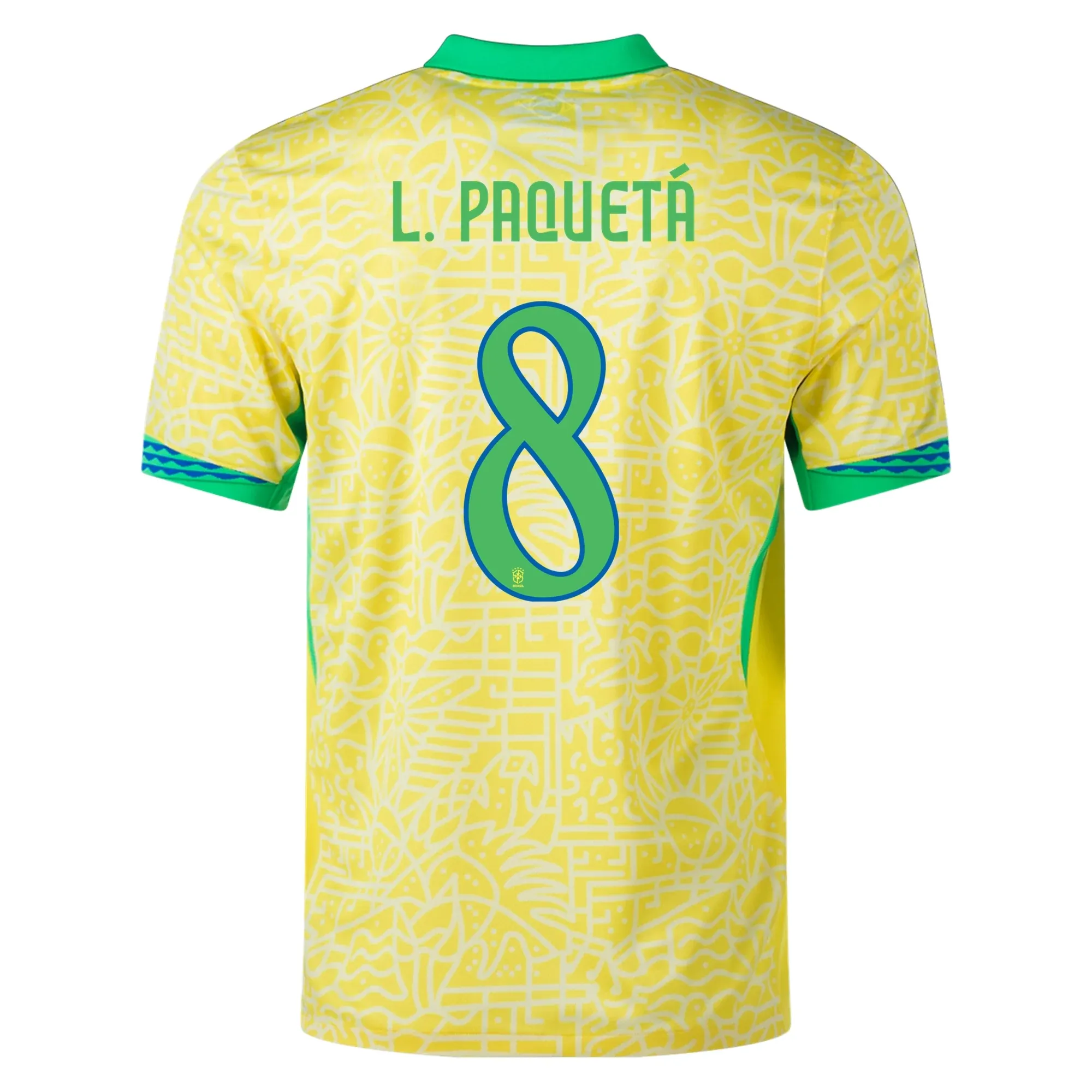 Sharp Cut Nike Brazil Authentic Lucas Paqueta Home Jersey 24/25 (Dynamic Yellow/Lemon Chiffon/Green Spark)