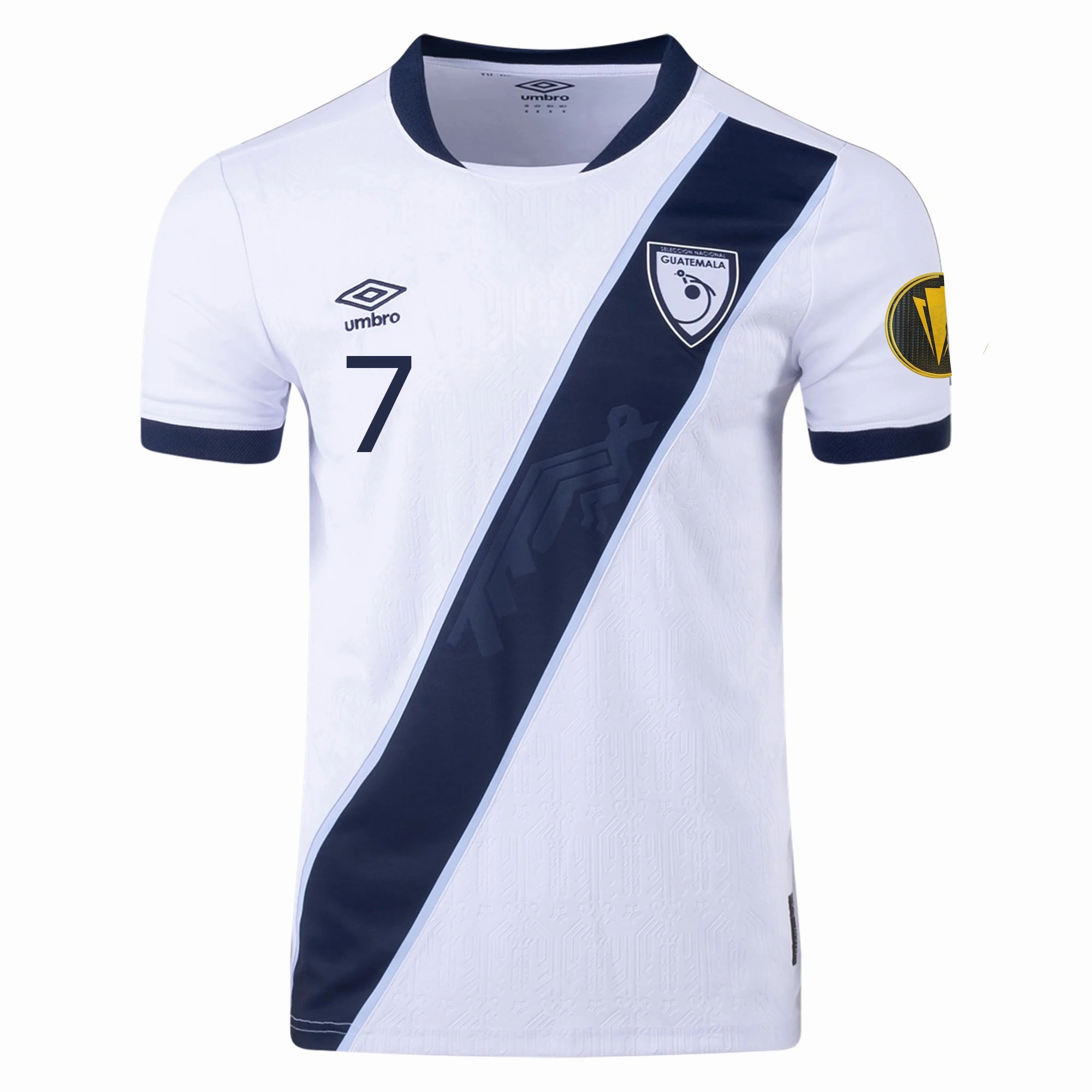 Soft Brushed Interior Weekend Style Umbro Aaron Herrera Guatemala Home Jersey 25/26 W/ Gold Cup 2025 Patch (White)