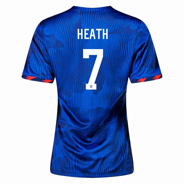 Nike Womens United States Tobin Heath 4 Star Away Jersey 23/24 w/ 2019 World Cup Champion Patch (Hyper Royal/Loyal Blue) Quick Release Venting Street Fashion