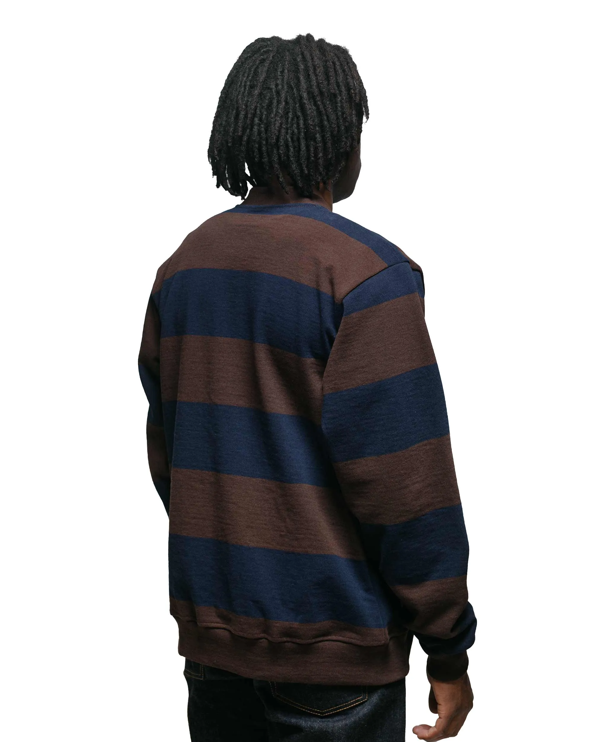 Solid Hue Bold colors Lost & Found Classic Cardigan Navy/Brown
