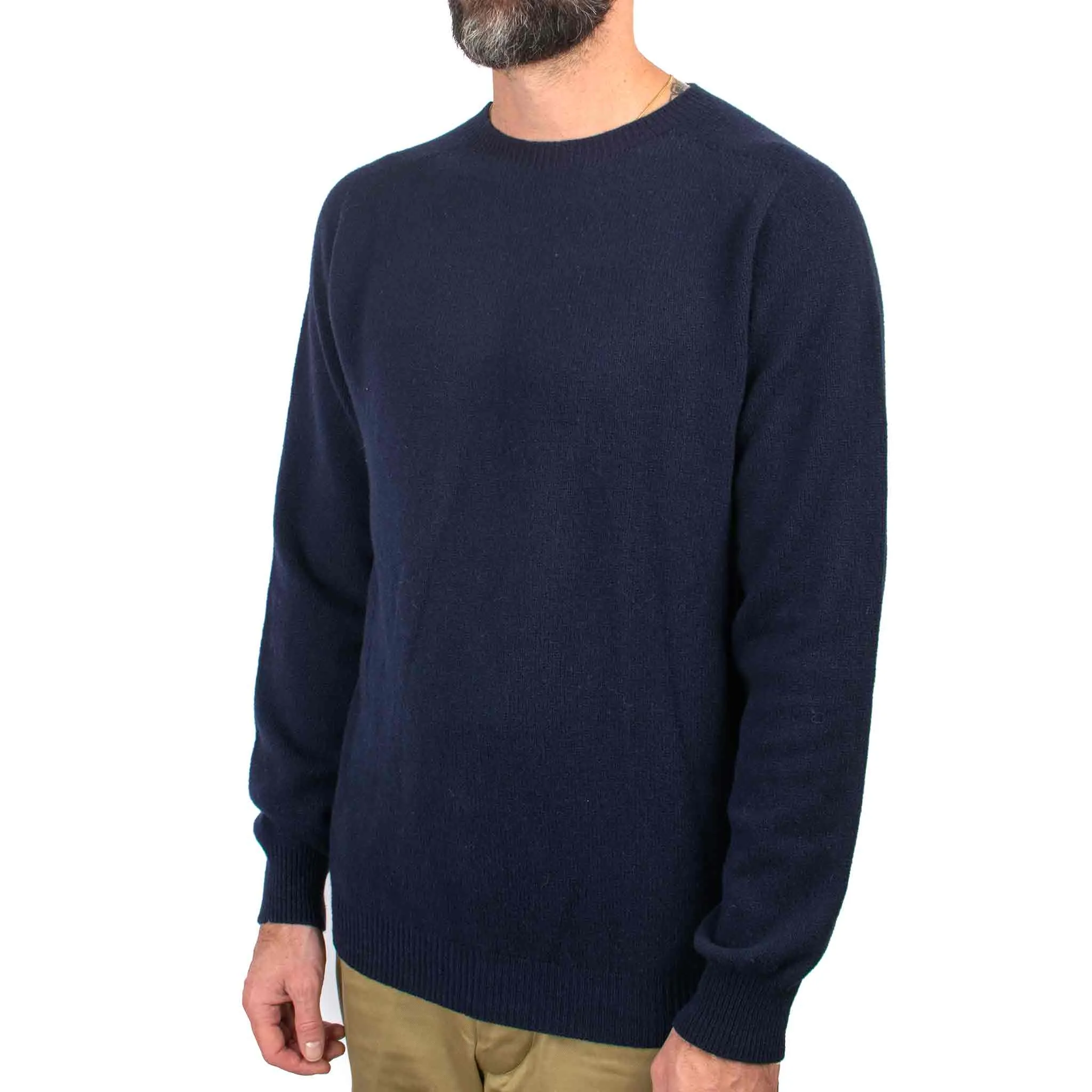 Lost & Found Lambswool Sweater Bl-avy bag accents Graphic Art