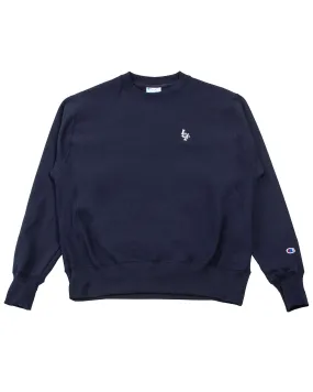camping suitable Lost & Found Reverse Weave Crewneck Navy
