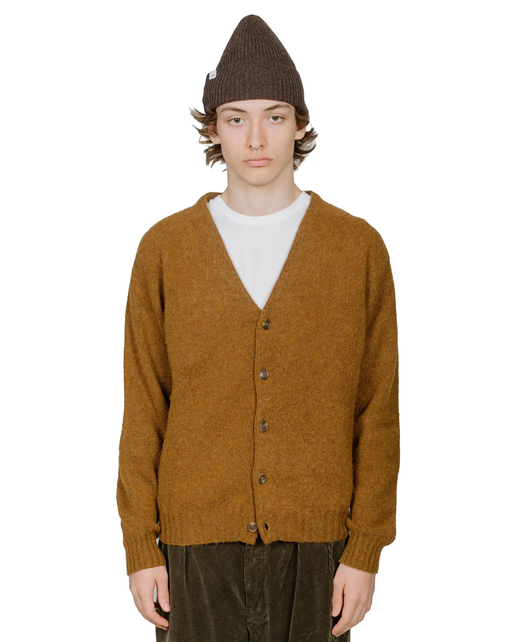 Lost & Found Shaggy Cardigan Pecan Houndstooth