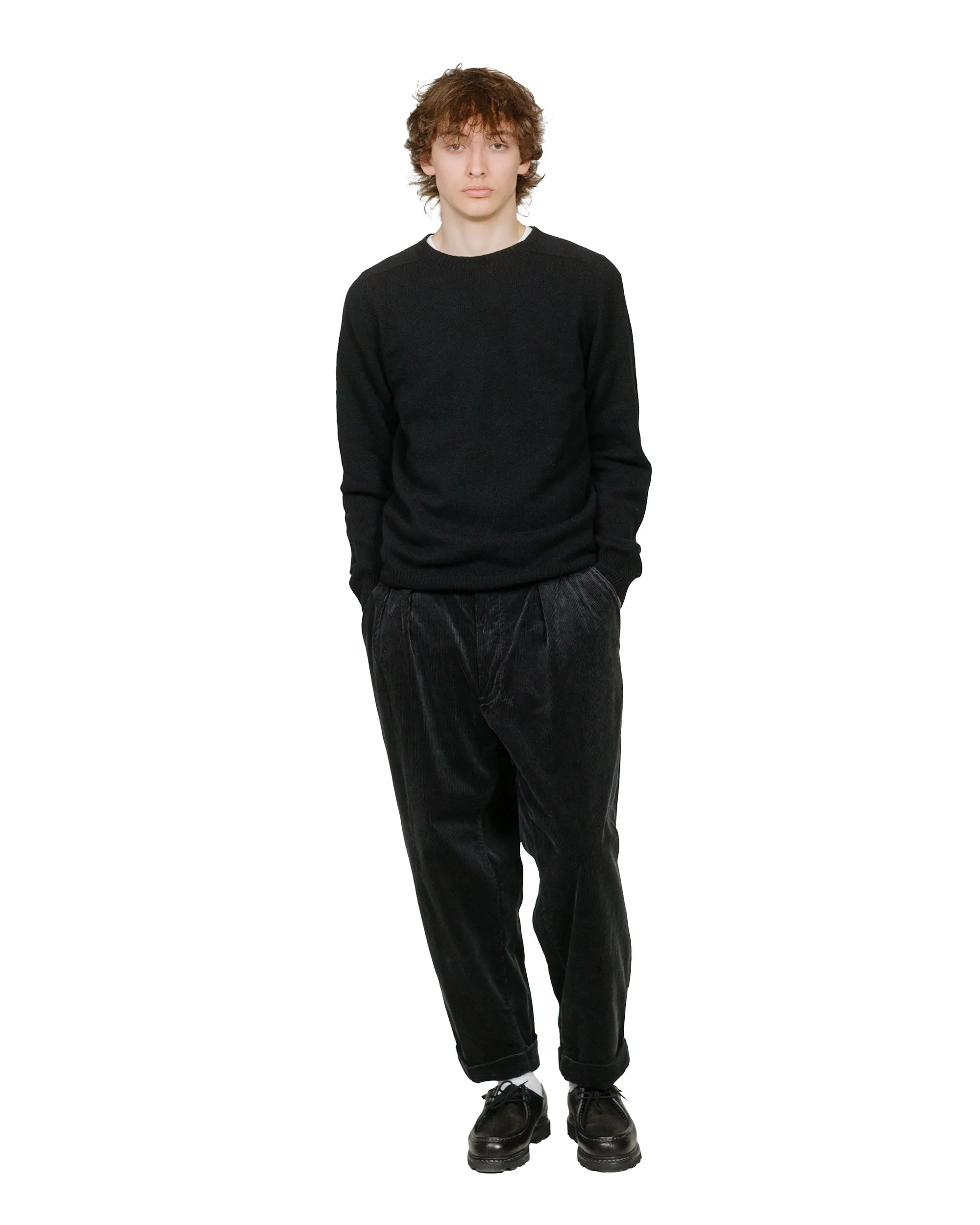 Lost & Found Wool Cashmere Sweater Italian Black Hiking Essential