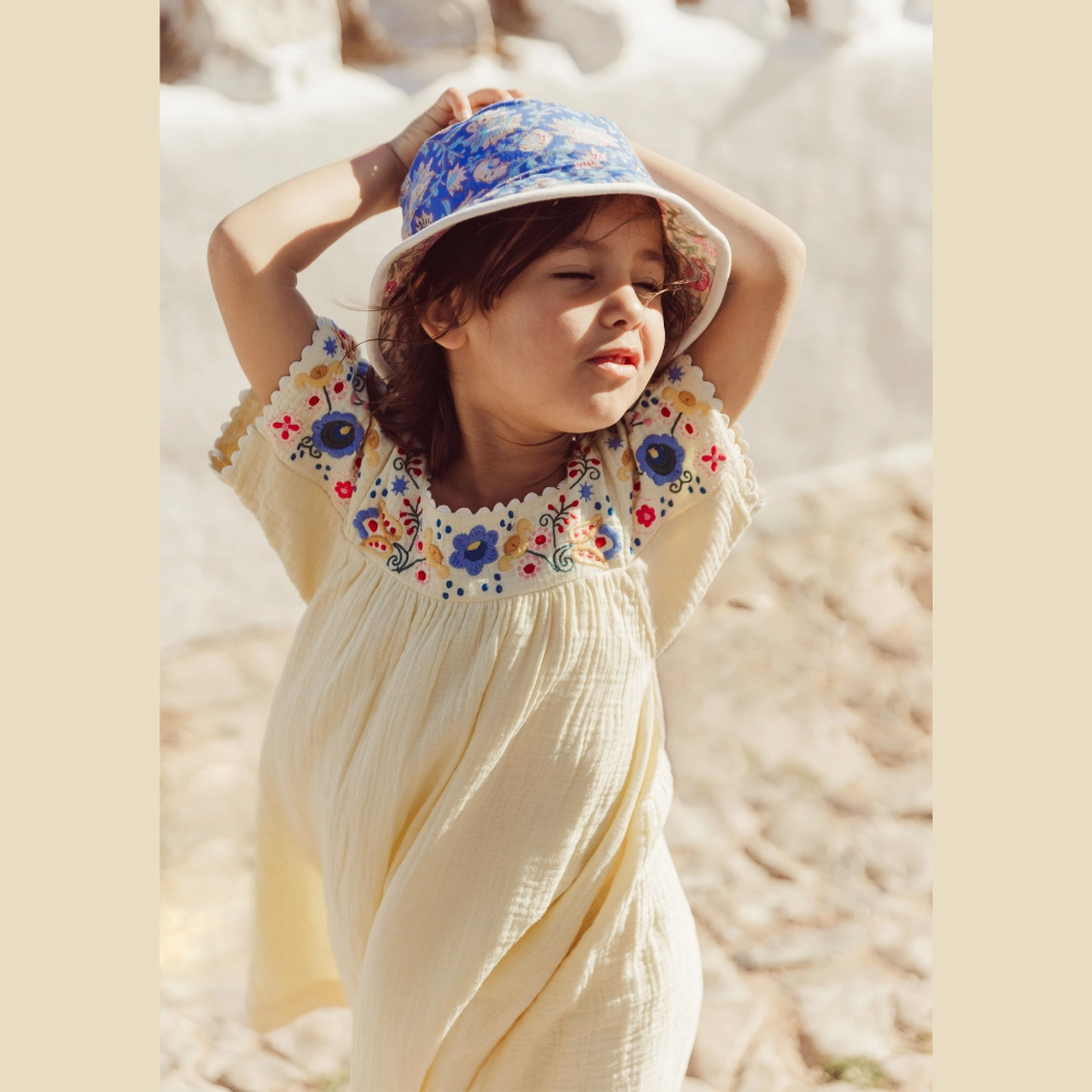 Louise Misha Daya Dress, Lemon Linen Chic