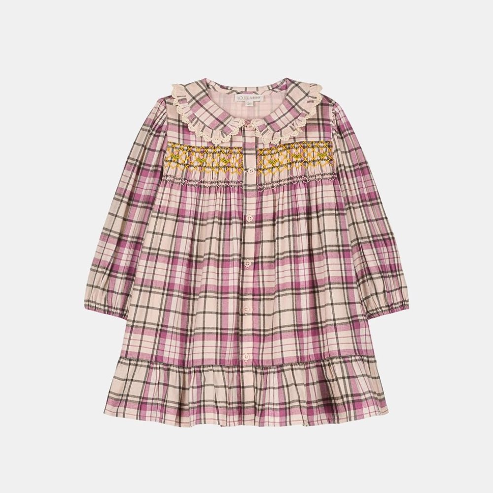 Louise Misha Delia Dress, Cream Frosty Checks Evening Classic understated look