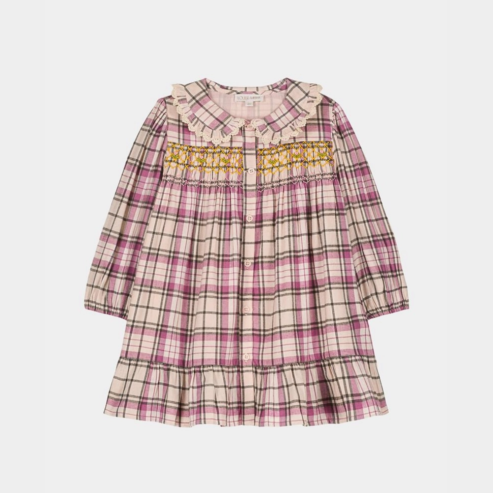 Field Fresh Semi Casual Louise Misha Delia Dress, Cream Frosty Checks