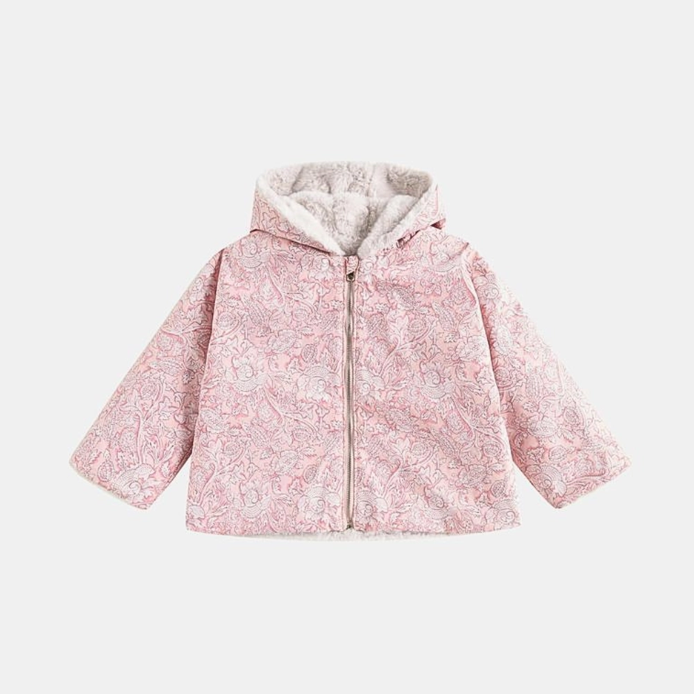 Louise Misha Felvet Reversible Coat, Pink Mountain Avens Top Guard