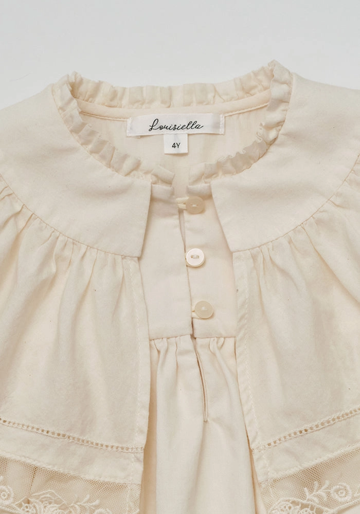 Louisiella Grady Dress, Ivory Sage Glow Fitted Design