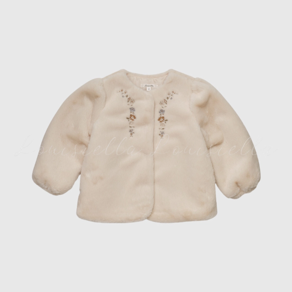 Louisiella Regina Fur Jacket, Light Beige Cheap Nice