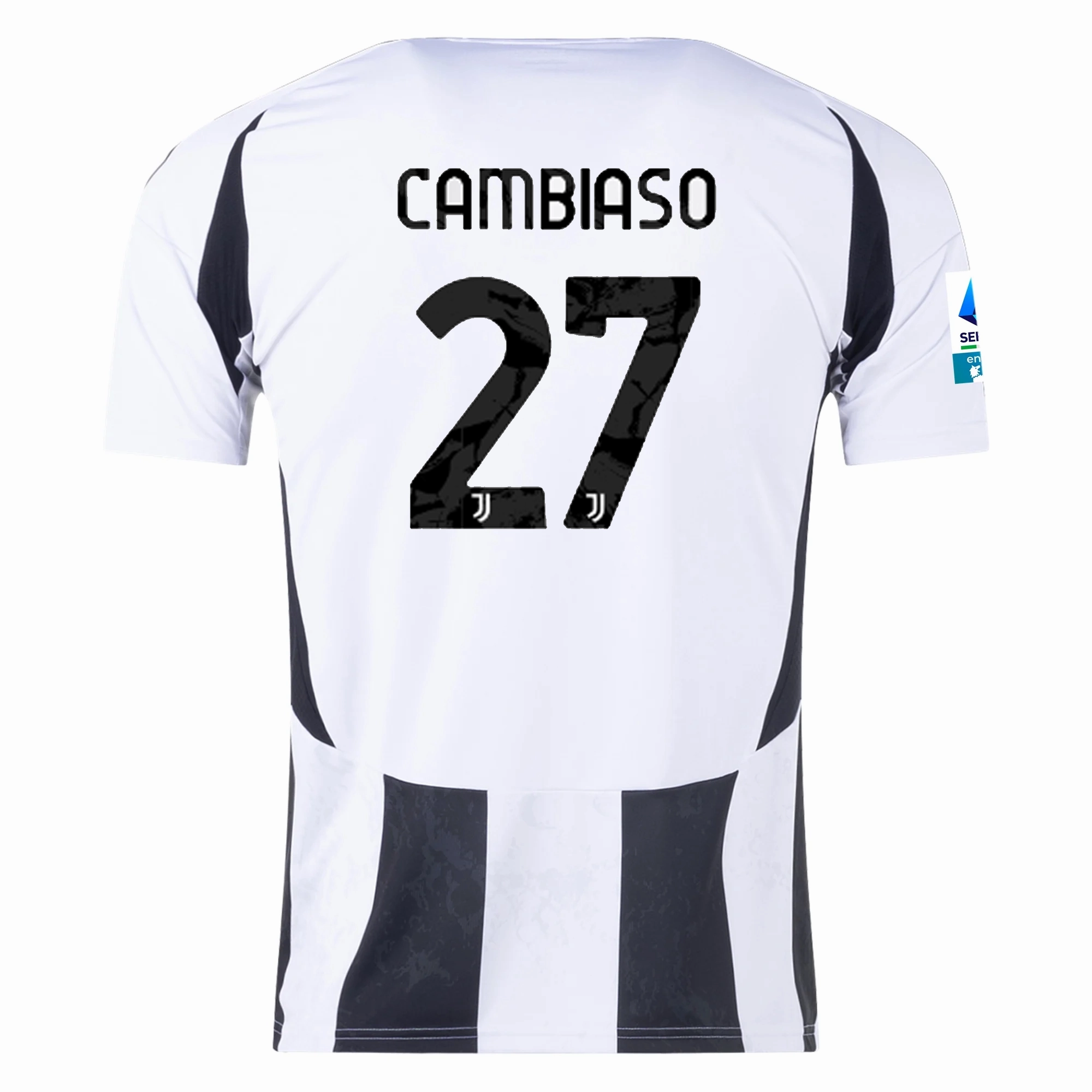 adidas Juventus Andrea Cambiaso Home Jersey w/ Serie A Patch 24/25 (White/Black) Anytime Layer