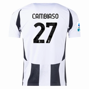 adidas Juventus Andrea Cambiaso Home Jersey w/ Serie A Patch 24/25 (White/Black) Anytime Layer