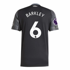 Seam Free Underarm Venting Relaxed Fit Technology adidas Barkley Men's Aston Villa 25/26 Away Jersey w/ EPL   NRFR Patches (Black/Global Blue)