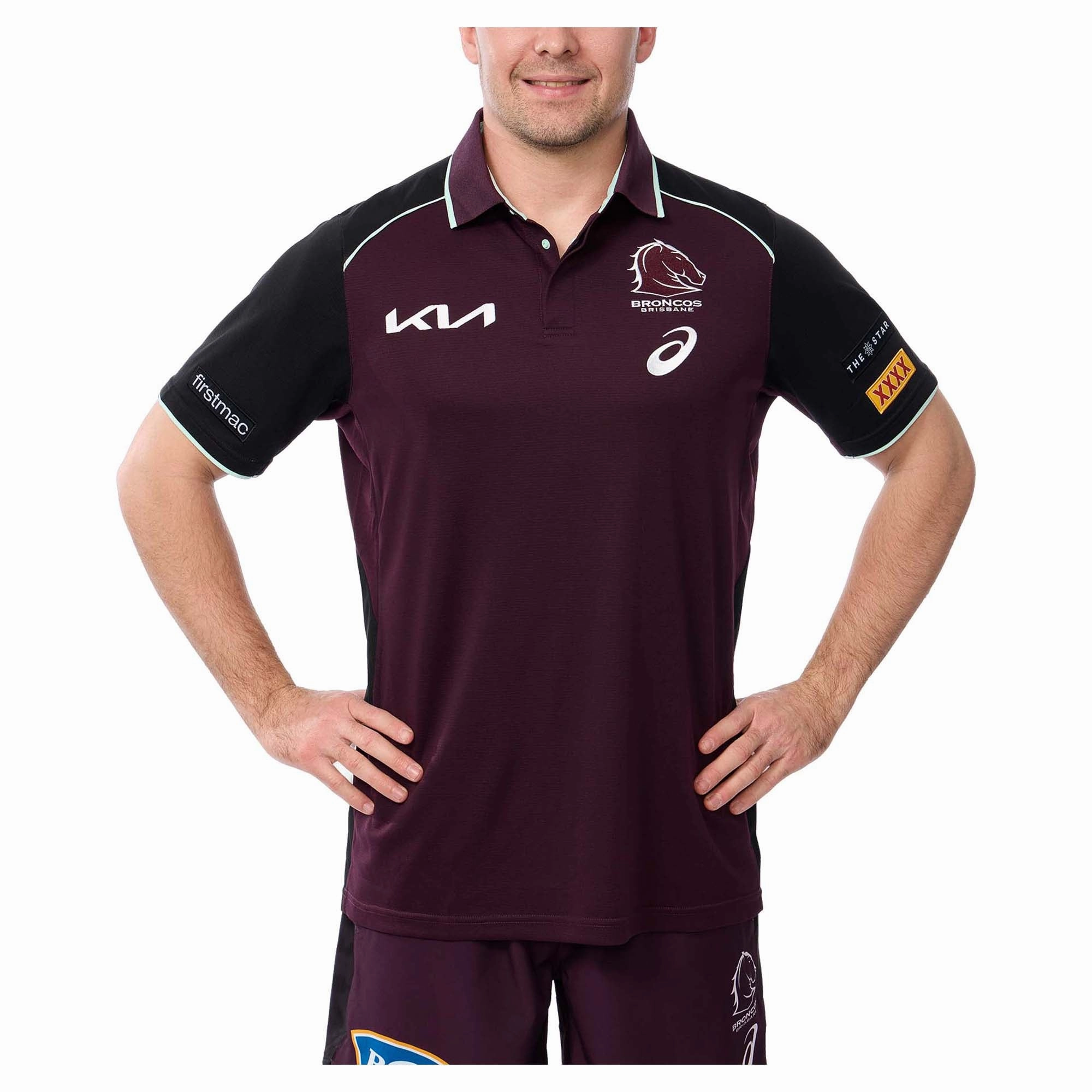 Men's NRL Brisbane Broncos 2025 Training Polo Flexible Comfort