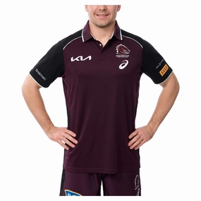 Men's NRL Brisbane Broncos 2025 Training Polo High Visibility Details