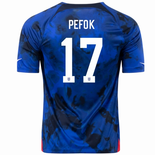 Stretchable Fabric Nike United States Jordan Pefok Away Jersey 22/23 (Bright Blue/White)
