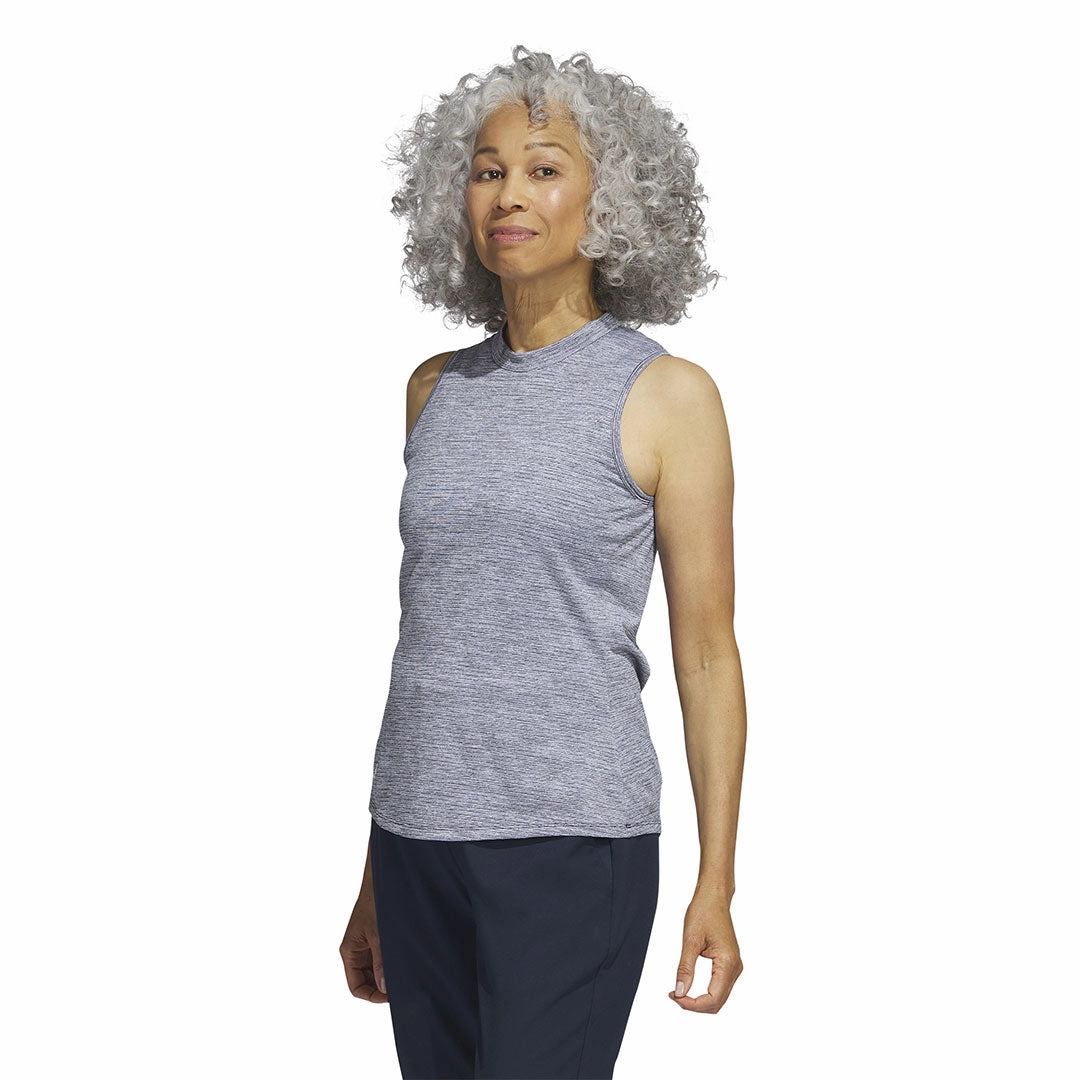 adidas - Women's Essentials Mock Neck Sleeveless Polo (HT1260) Flex Fit Construction Sweat Management Technology