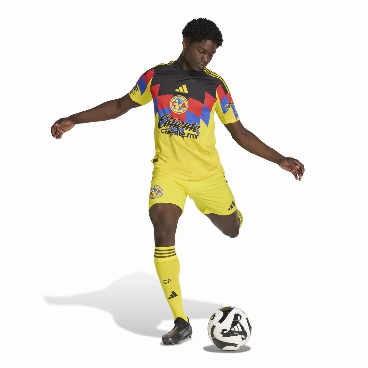 adidas A. Cervantes Men's Club America 25/26 Authentic Home Jersey (Yellow) Wind Resistant Barrier Breathe Zone