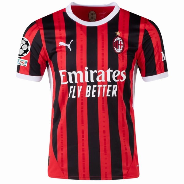 Effortless Comfort Puma AC Milan Noah Okafor Home Jersey w/ Champions League Patches 24/25 (Puma Red/Puma Black)