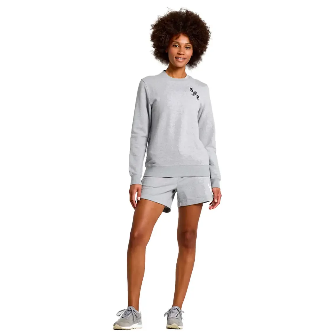 FlexibleFit EcoFriendlyMaterial Womens Saucony Rested Crew - Light Grey / Heather Graphic